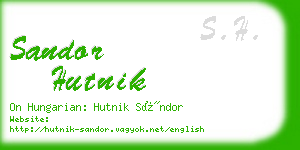 sandor hutnik business card